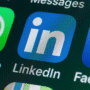 LinkedIn app logo on a mobile screen